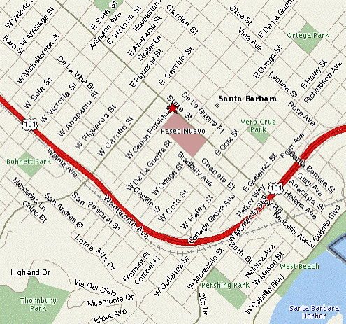 area map of Santa Barbara